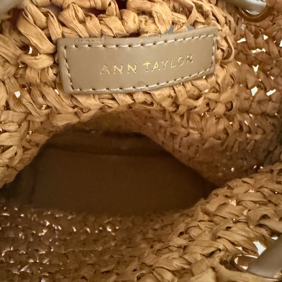 Woven Straw Bucket Bag with Tan Leather Trim - Picture 10 of 10